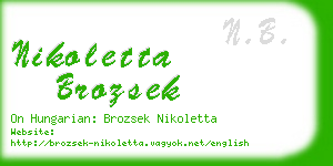 nikoletta brozsek business card